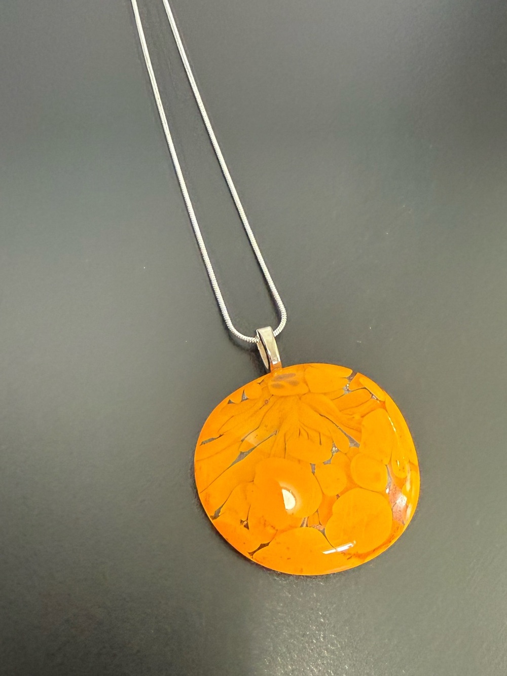 Vibrant Yellow Blown Glass Pendant Necklace By James Hayes